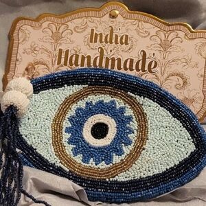 India Handmade Beaded Evil Eye Bsg Charm Clip Zip Closure Te